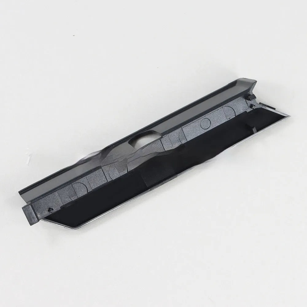 Black plastic hard drive baffle cover for desktop PC cases with mounting screw holes