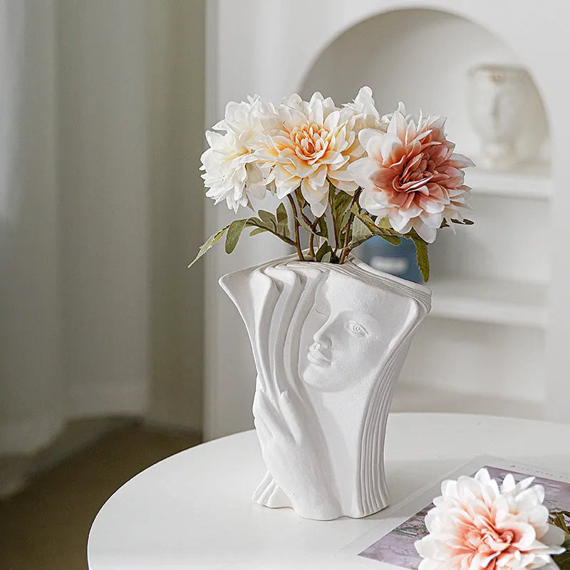 Ceramic decorative book stand with glazing surface in modern simple style