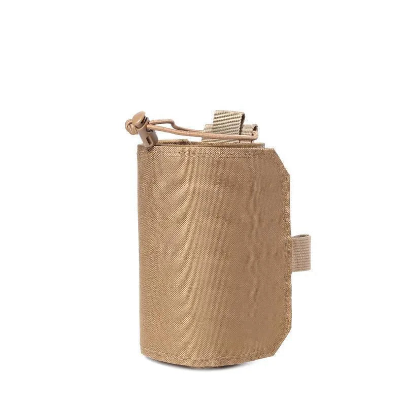 Oxford cloth adjustable heat-holding bottle cover for outdoor flasks in black or khaki colour