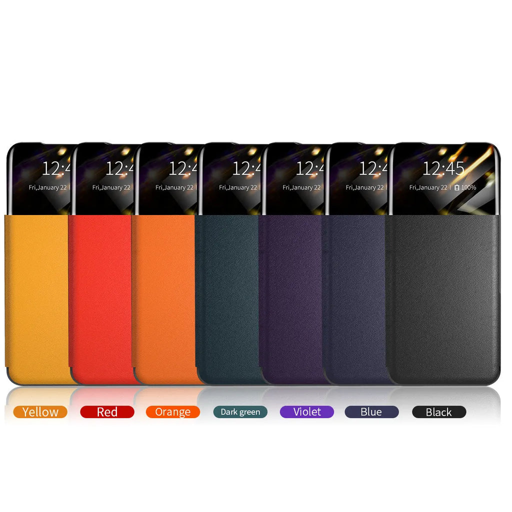 Card flip PU leather protective case for Google Pixel 6 in black, with card slot visible