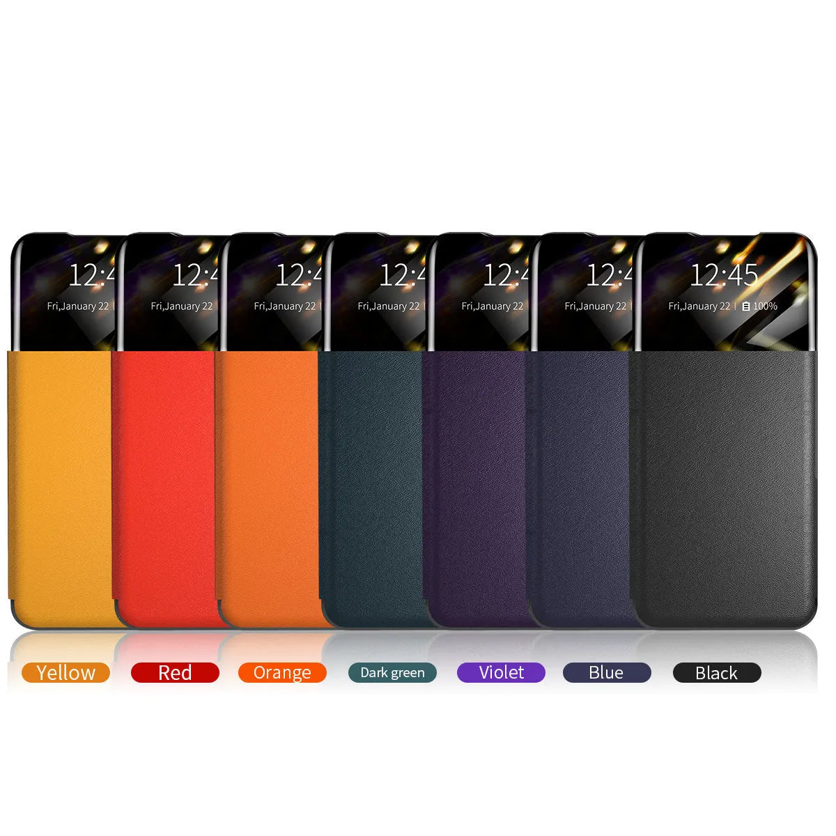Card flip PU leather protective case for Google Pixel 6 in black, with card slot visible