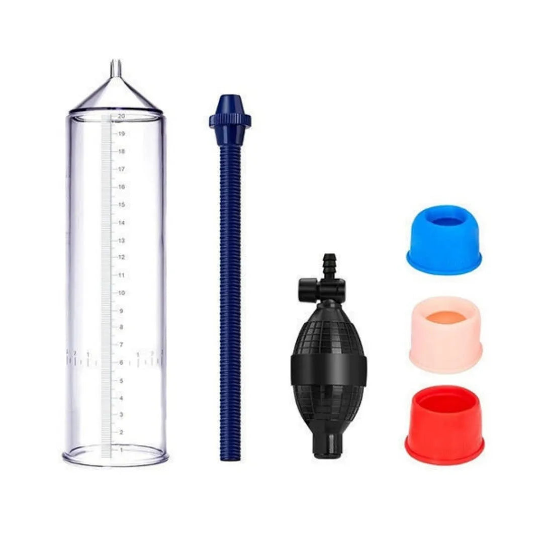 Male minimalist silicone cover for penis simulator exercise machine with plastic valve exerciser colour