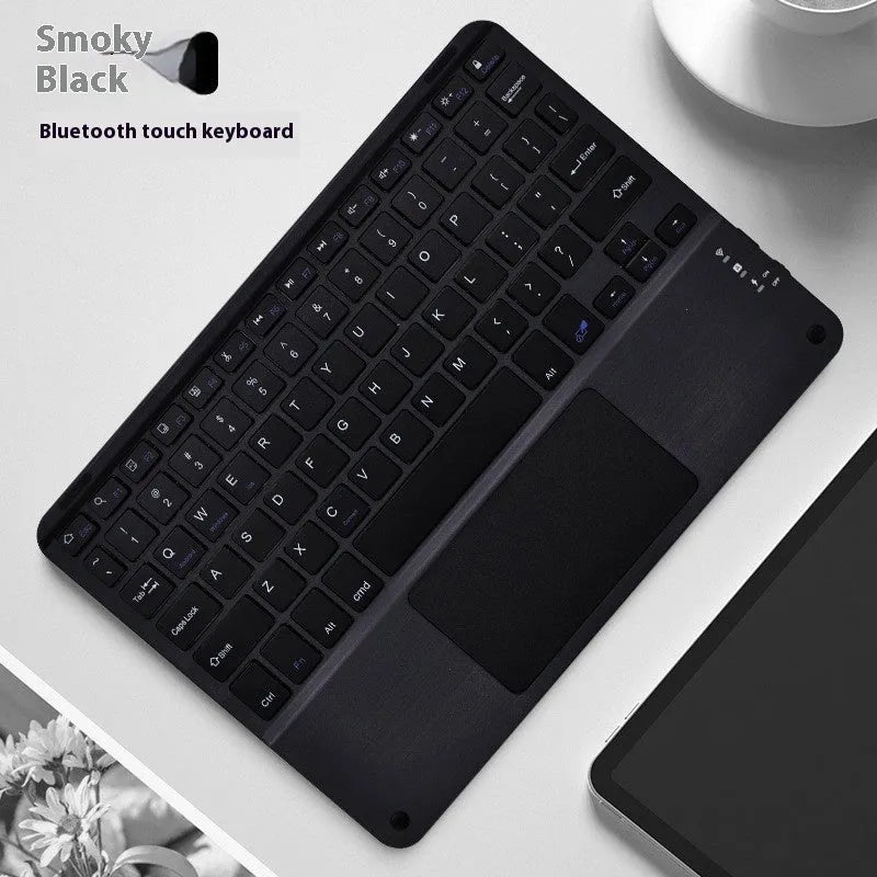 Square hat touch Bluetooth wireless charging keyboard in orange red colour on a desk
