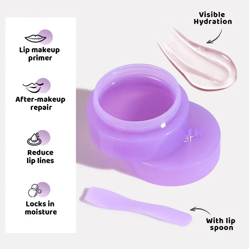 Lip balm exfoliating tube with scraper tool for moisturising light lip lines