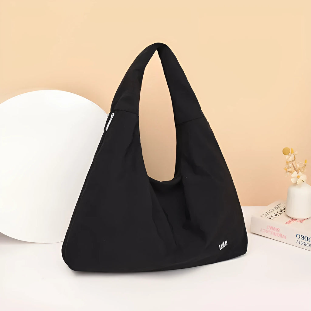 Women's heart-shaped nylon crossbody bag in black, blue, khaki or yellow with large capacity