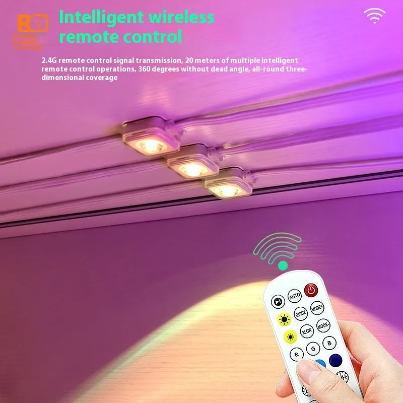 Outdoor intelligent LED lighting chain with planet designs and remote control for eaves decoration