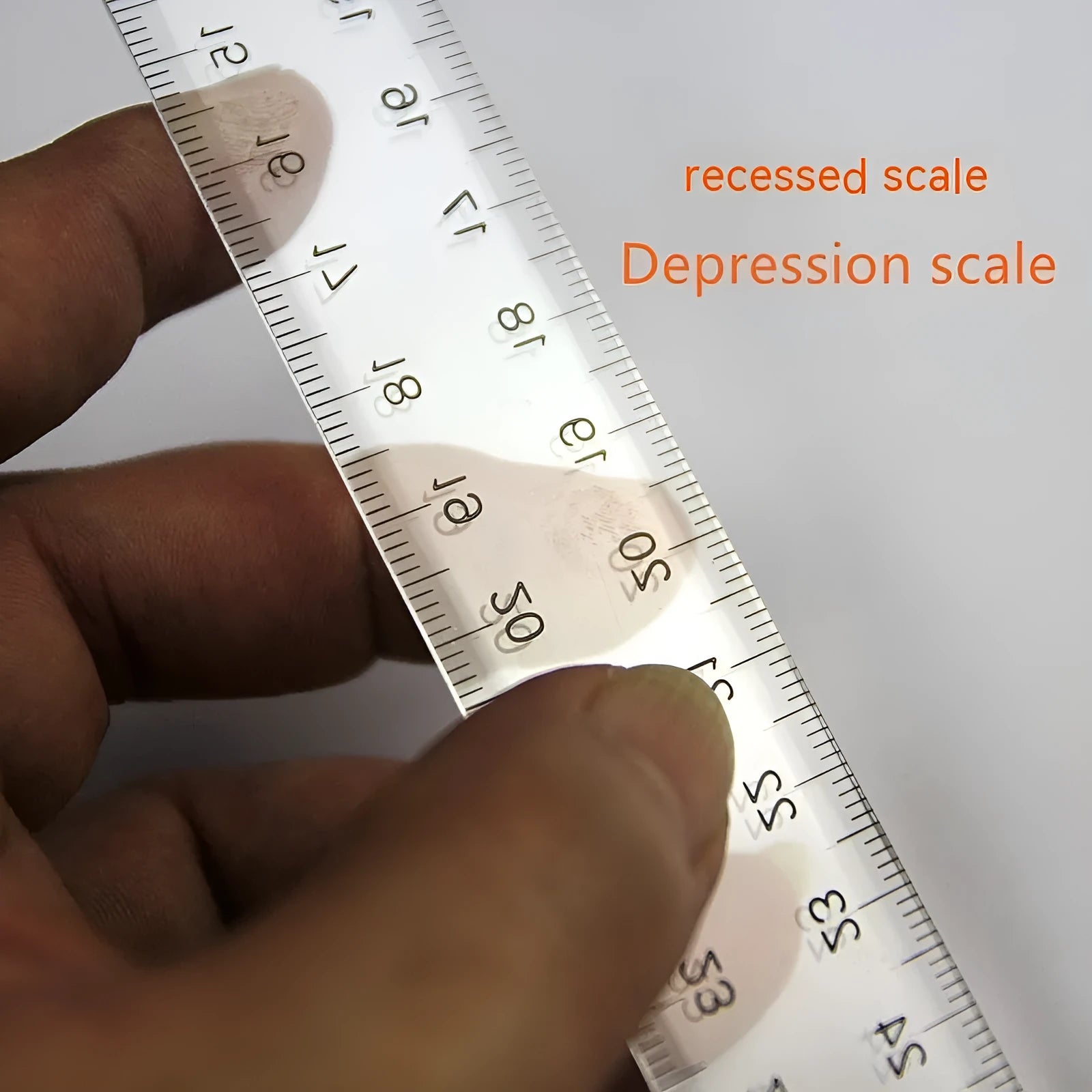 30cm transparent plastic T-square ruler with measurement markings for drafting and design