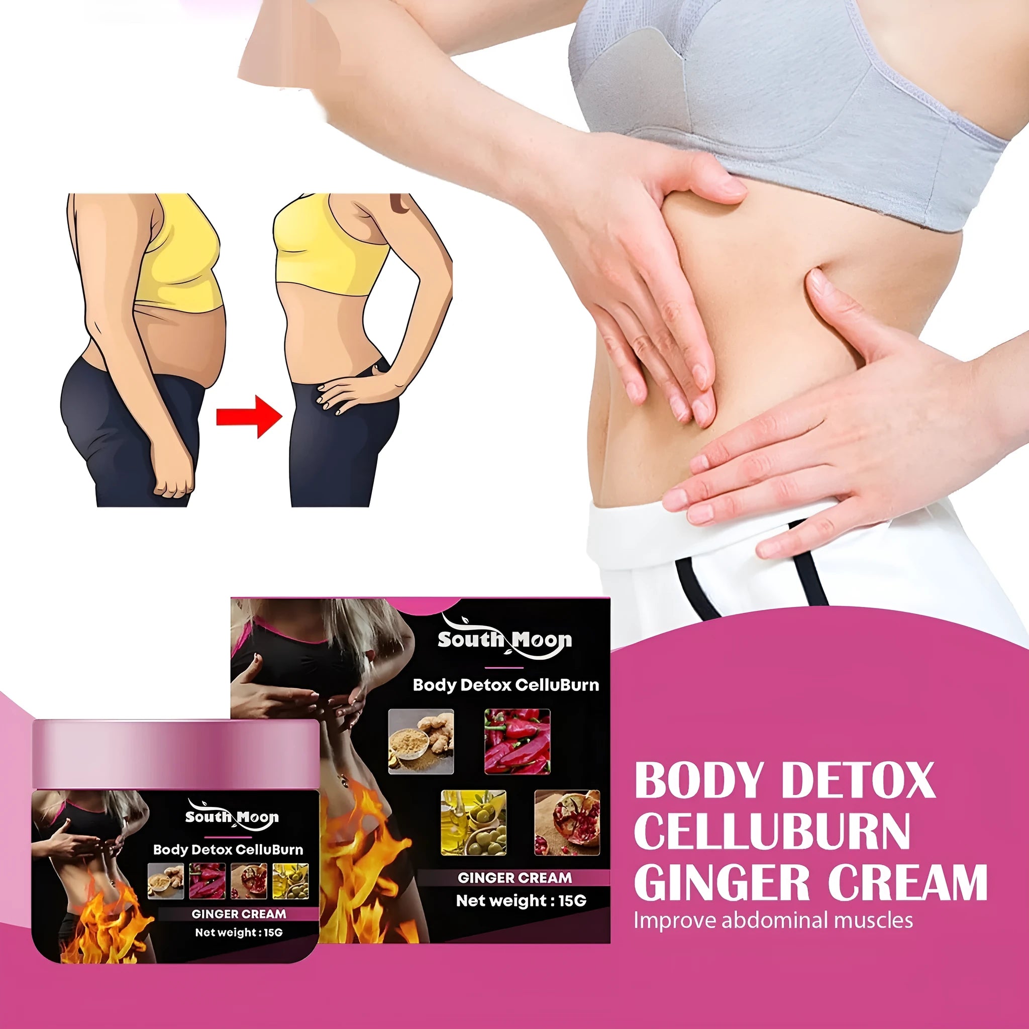 15g jar of ginger body slimming and thigh tightening cream