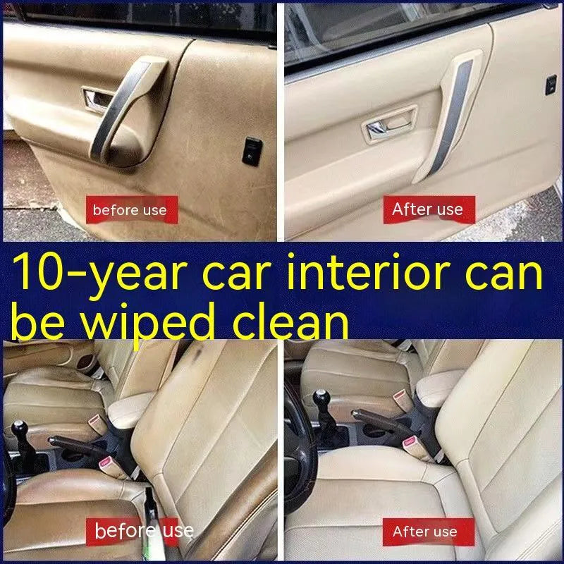 Wash-free fabric roof foam cleaner bottles with cleaning towel and sponge wipes for interior ceiling decontamination