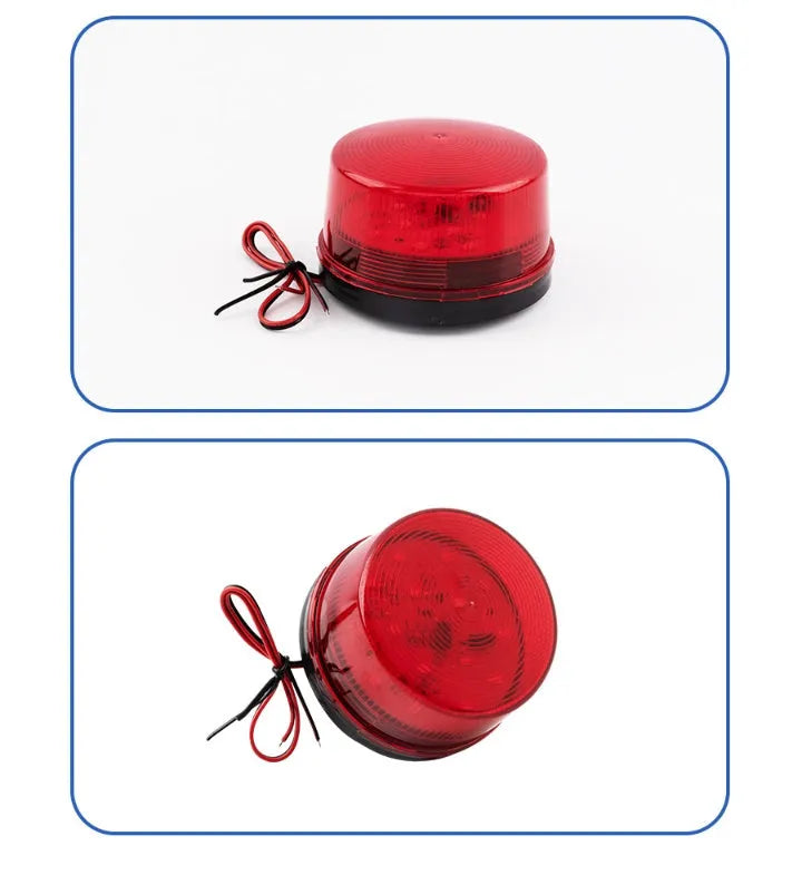 Ji'an Electronics HC-79 red 24v rotating warning beacon light with alarm, 73mm diameter