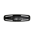 Black nylon seat belt clip for child car seat harnesses, shown at 14.5 cm long.