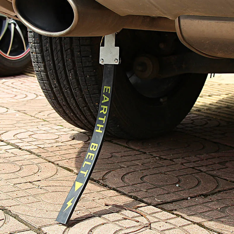 Black rubber car electrostatic grounding chain measuring 370mm, for use on saloon cars, SUVs and vans.