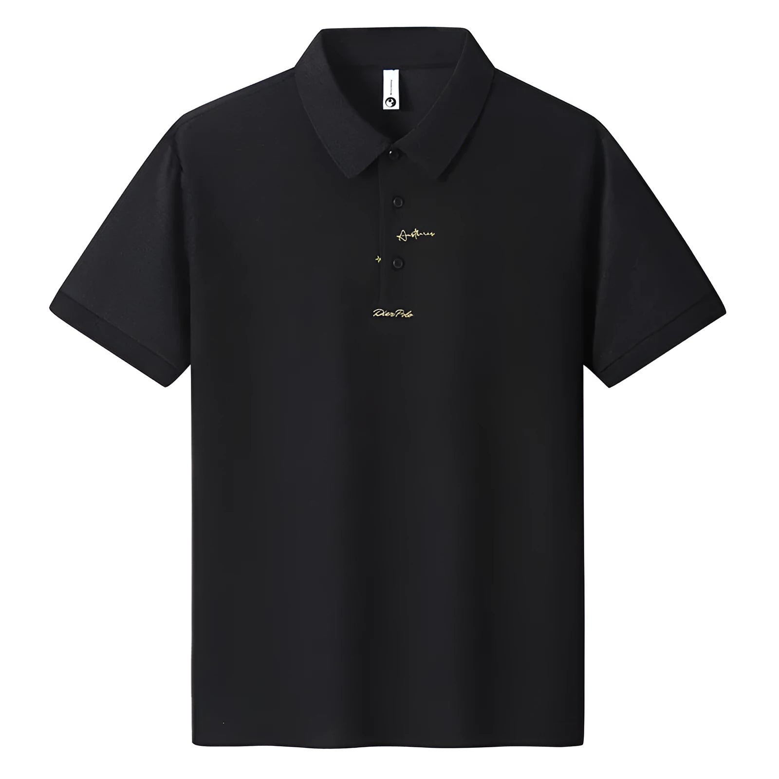 Men's loose fit cotton T-shirt with a letter pattern, shown in one of six available colours.