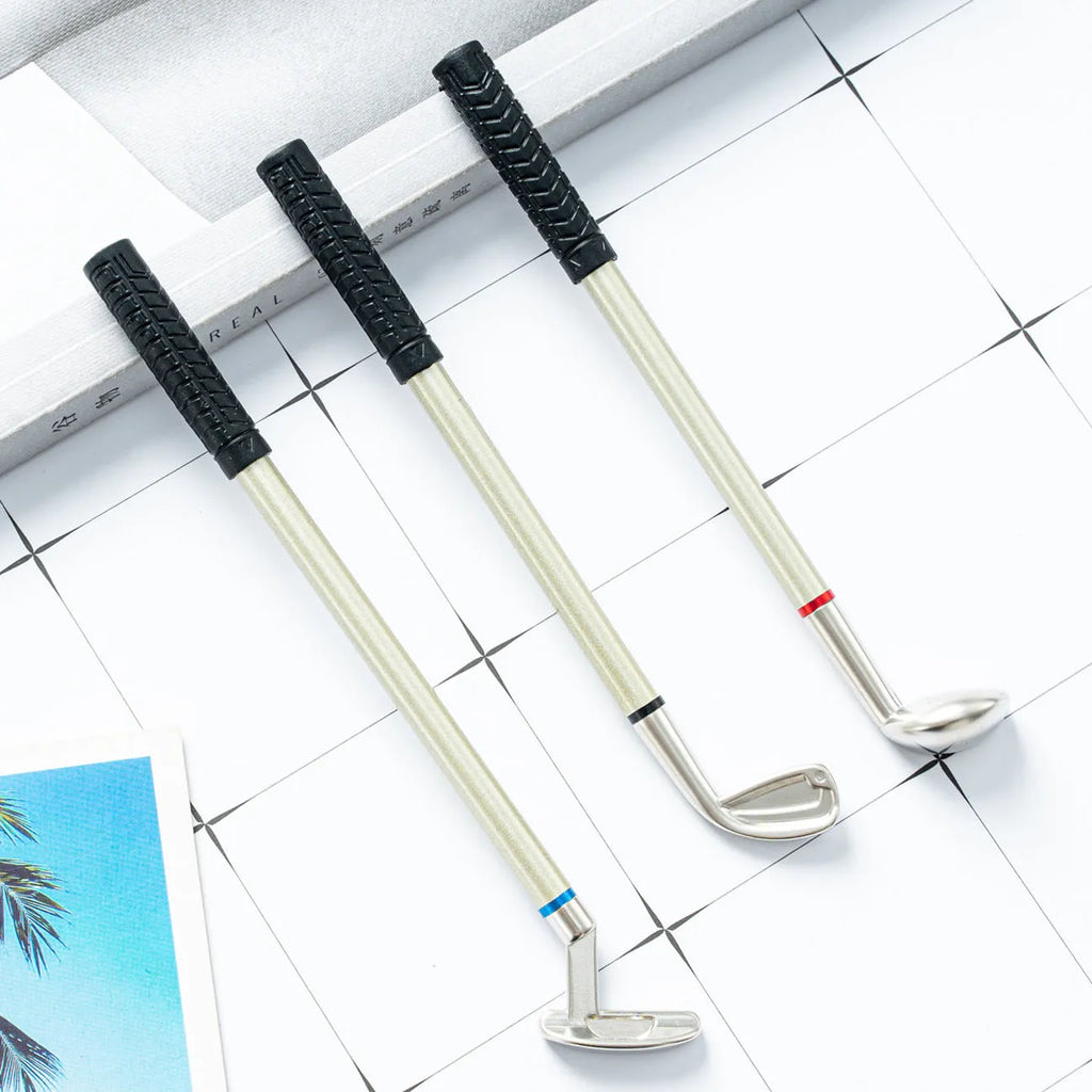 Metal suit ballpoint pen with golf design, bullet tip 0.7 mm, dimensions 18.5 x 9.4 x 2.2 cm