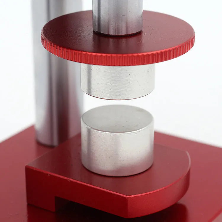 Watch back cover press tool with spiral mechanism and set of 20 plastic moulds for watch repair