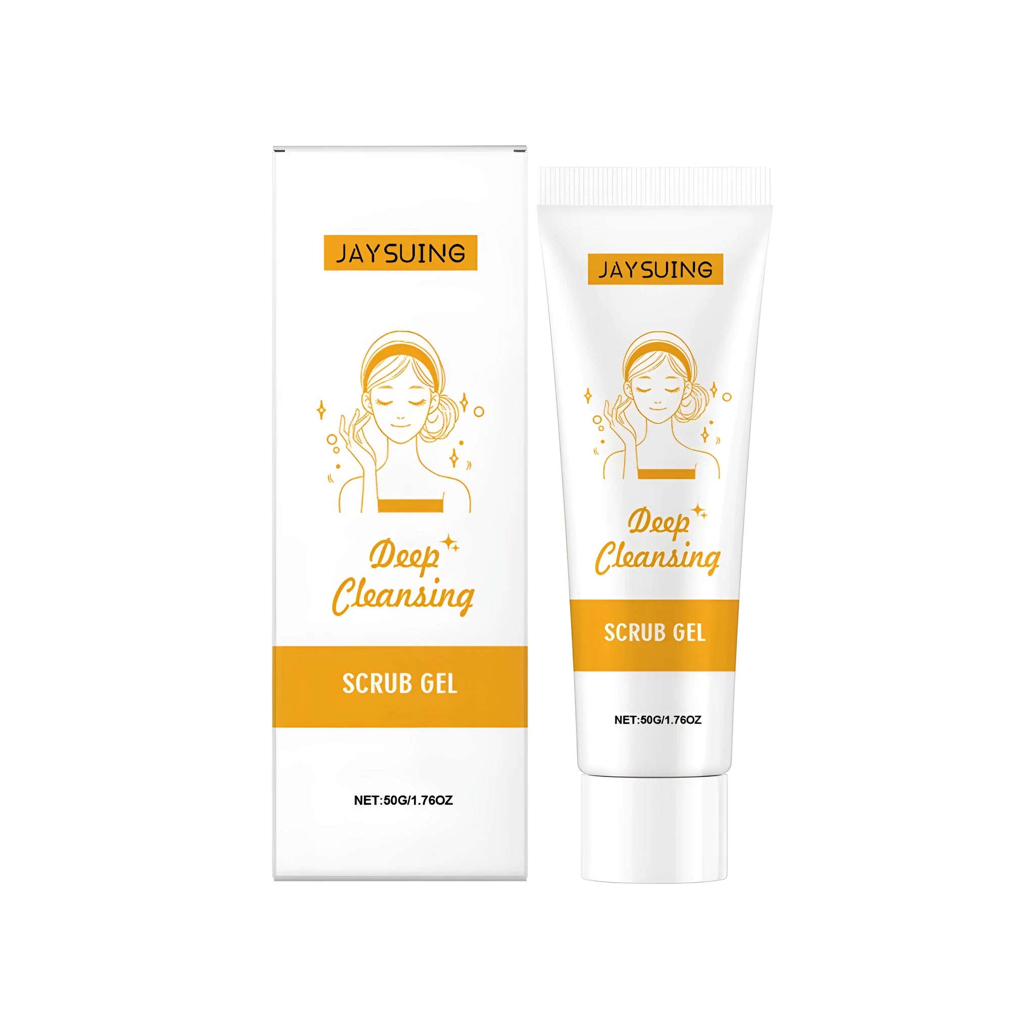 50g tube of deep cleansing facial scrub gel with aloe vera and centella asiatica for oily skin