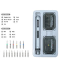 Aluminium alloy precision electric screwdriver showing compact design and chuck detail.