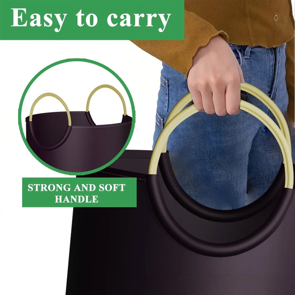 Round plastic waste bin with 38cm diameter opening, 72cm tall, available in plain or patterned designs