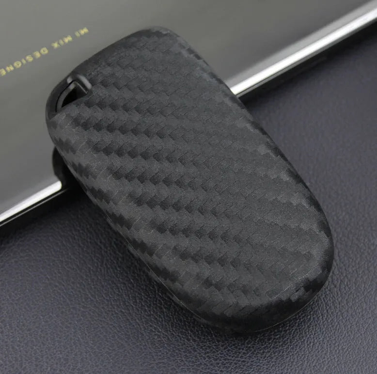 Silicone remote key case for Dodge Chrysler Fiat vehicles with carbon fibre pattern