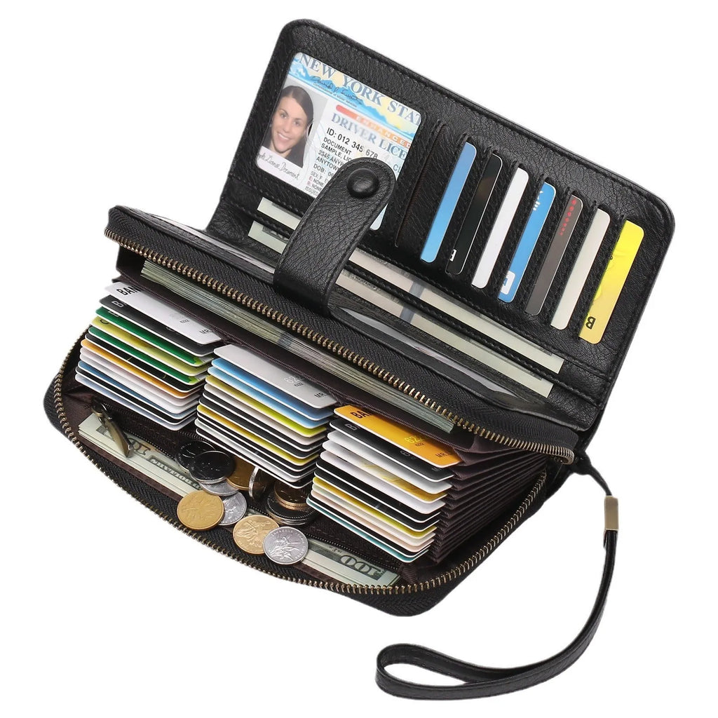 Women's expanding card holder wallet with RFID anti-theft protection in multiple colour options