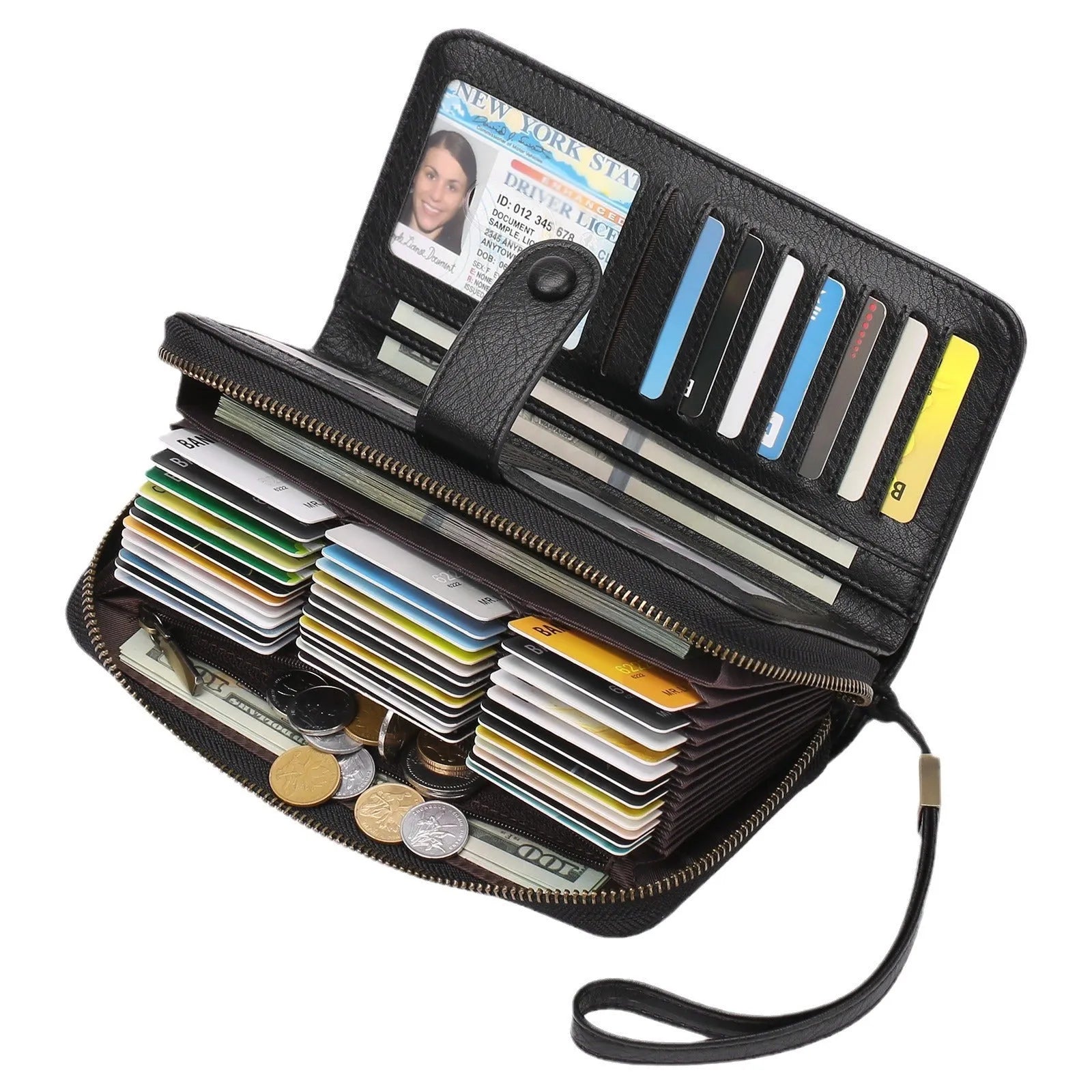 Women's expanding card holder wallet with RFID anti-theft protection in multiple colour options