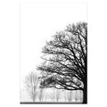 Black and white winter trees canvas wall painting, white background, multiple sizes available