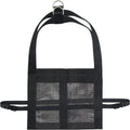 Black nylon calf and large dog weighing sling with adjustable handles laid flat, showing its 150cm length.