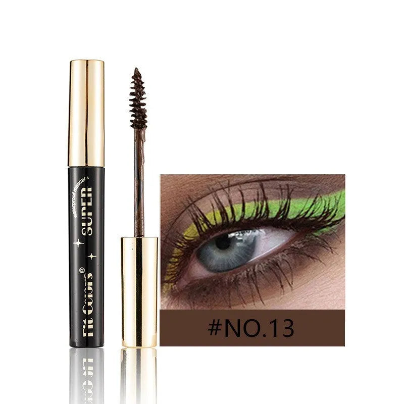Twelve colour thick curl mascara with smudge resistant formula for stage nightclub and Christmas events.