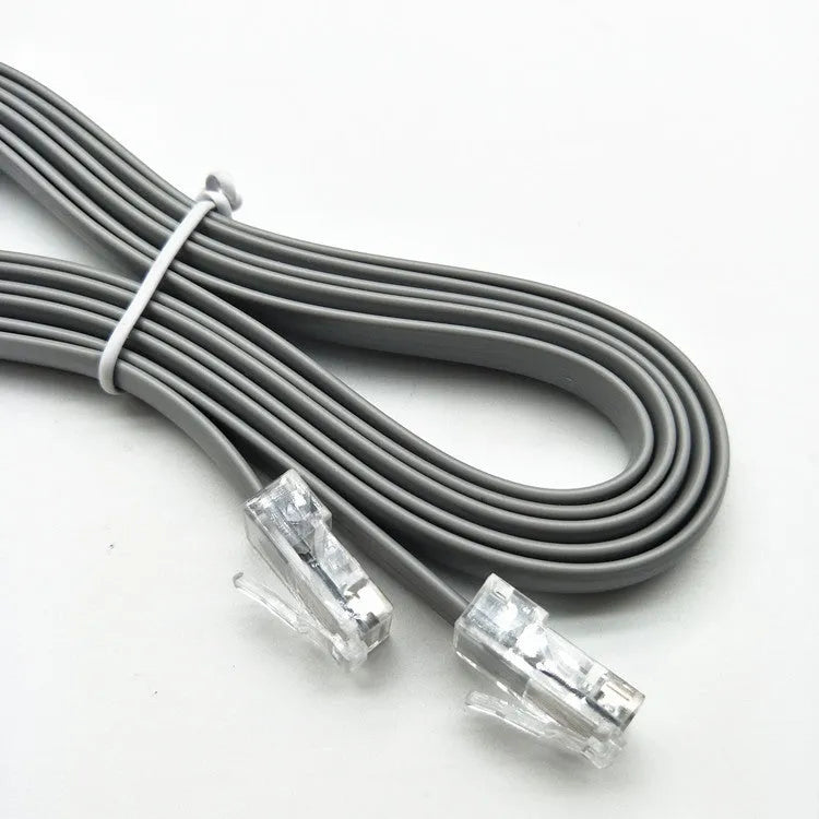 Silver grey CAT6 network cable with RJ-45 connectors, 2 m length