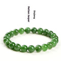 Natural Hetian jade jasper ball bracelet with polished beads, shown in multiple bead size options.
