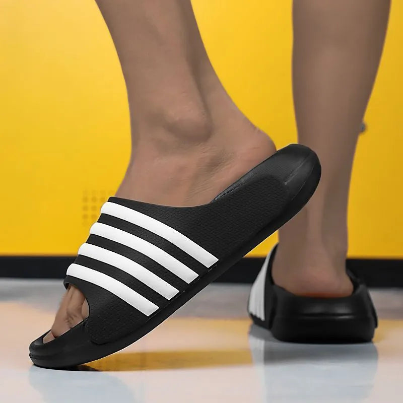 Casual unisex EVA sole slippers for teenagers in Beige colour with PVC upper and leisure sports style