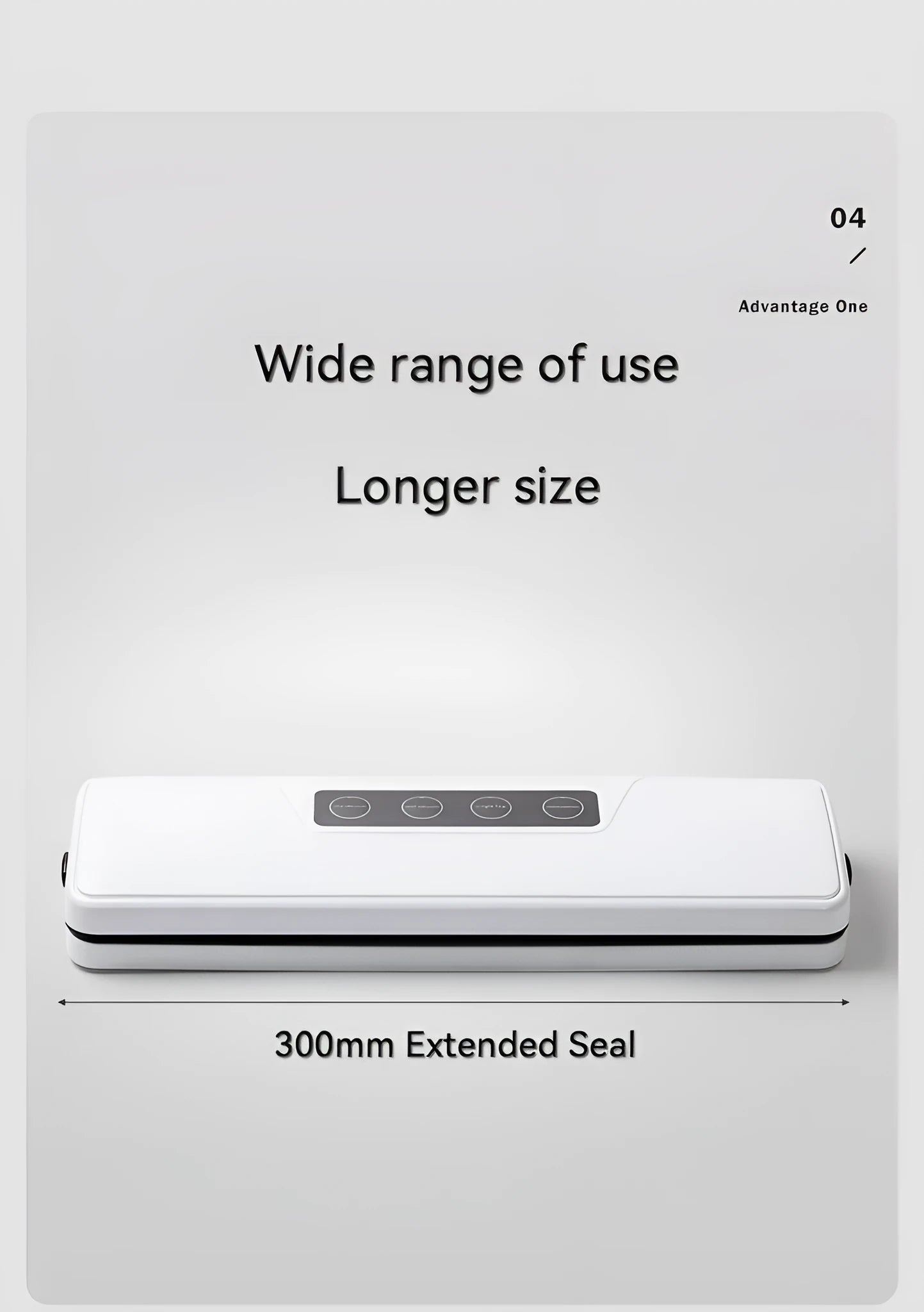 White automatic vacuum sealer machine for household food preservation on a kitchen counter.