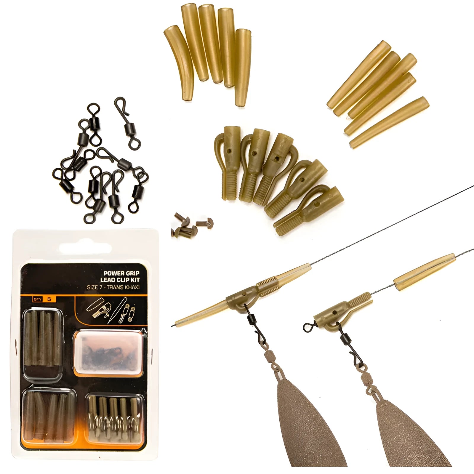 30 piece European carp fishing accessory set with anti-winding pipes, threaded hoses, rotation pieces and screws