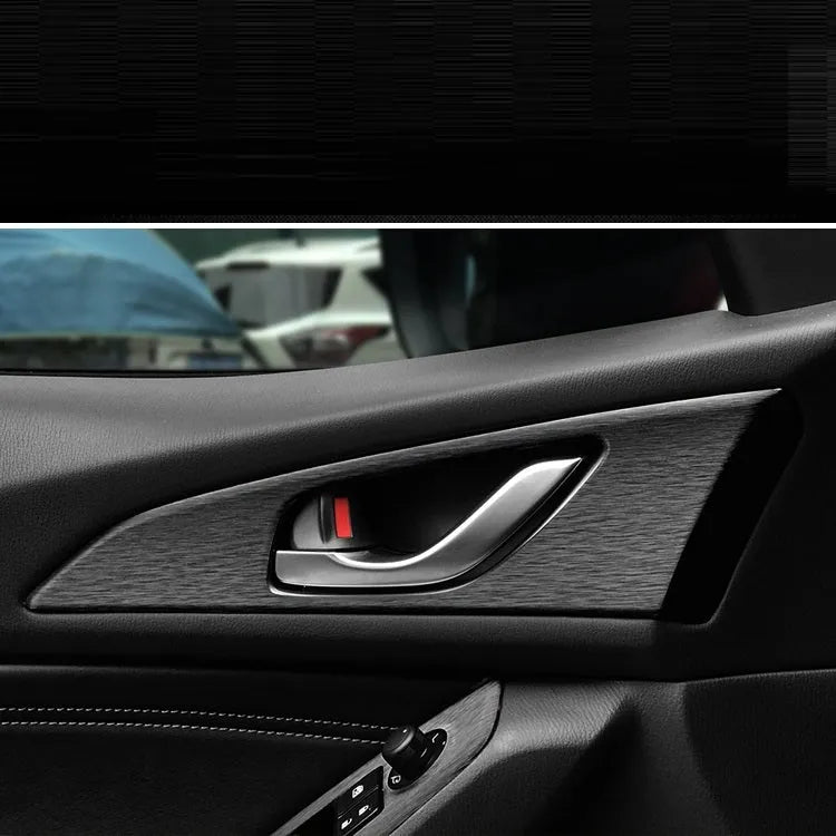 Unksera car dashboard decorative film sticker kit showing pre-cut pieces for centre console, instrument panel and gear handle coverage