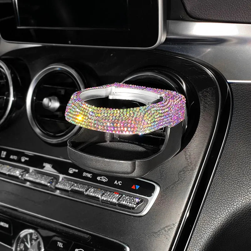 Sparkling rhinestone car air vent cup holder in choice of seven colours