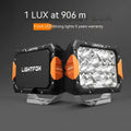 Black aluminium LED front bumper lights for off-road vehicle installation