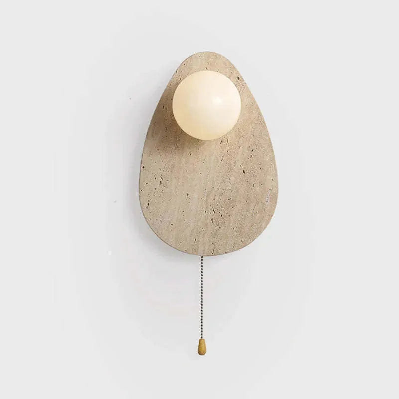Yellow cave stone marble LED wall lamp for bedroom background decoration with warm light