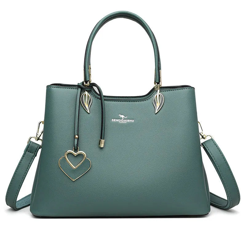 Women's PU shoulder messenger bag in urban simplicity style with multi-layer interior organisation