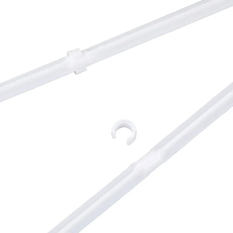 White PP plastic car window flag pole holder set with 10 clip-on brackets