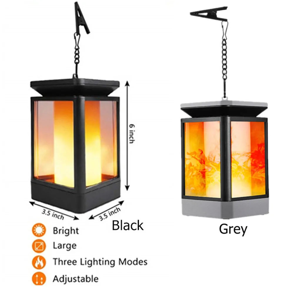 Black antique flame style solar street lamp for outdoor garden lighting