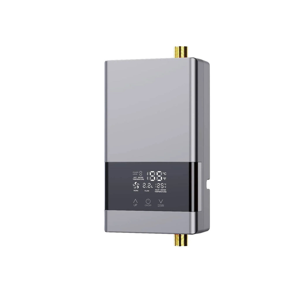 Household quick-heating water heater with LED touch screen in gold, silver, or white finish