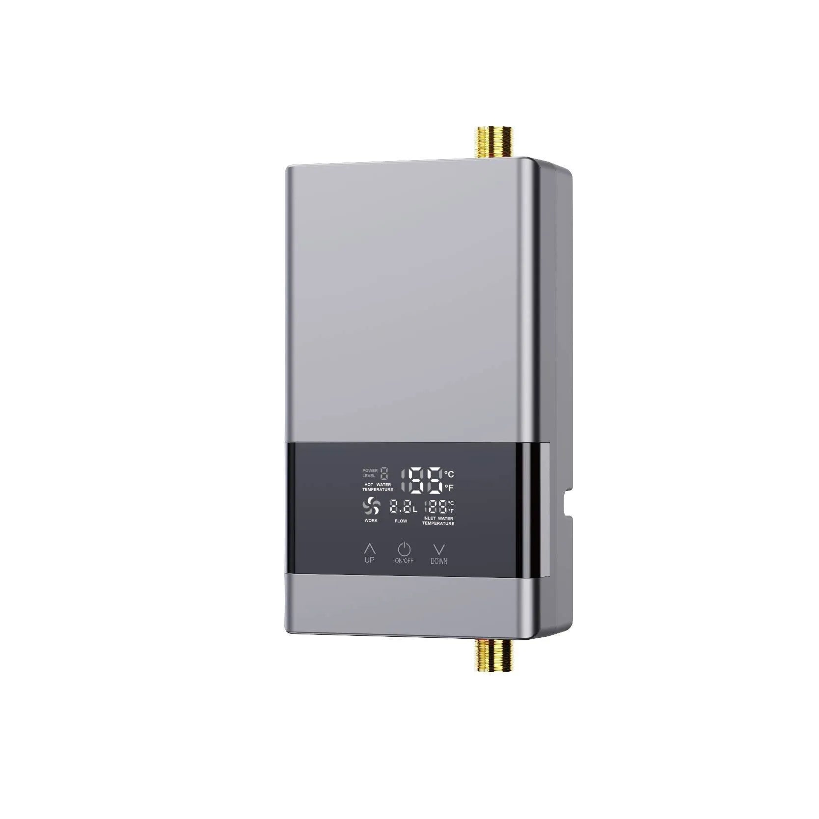 Household quick-heating water heater with LED touch screen in gold, silver, or white finish