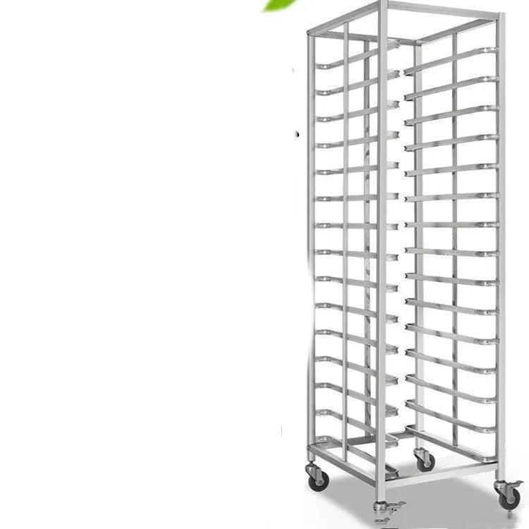 Stainless steel commercial baking tray rack with six layers and lock mechanism for 40x60cm sheets
