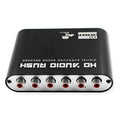 DTS digital to analog audio decoder with optical and coaxial inputs for 5.1 channel output