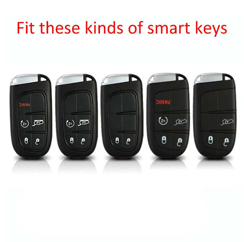 Silicone remote key case for Dodge Chrysler Fiat vehicles with carbon fibre pattern