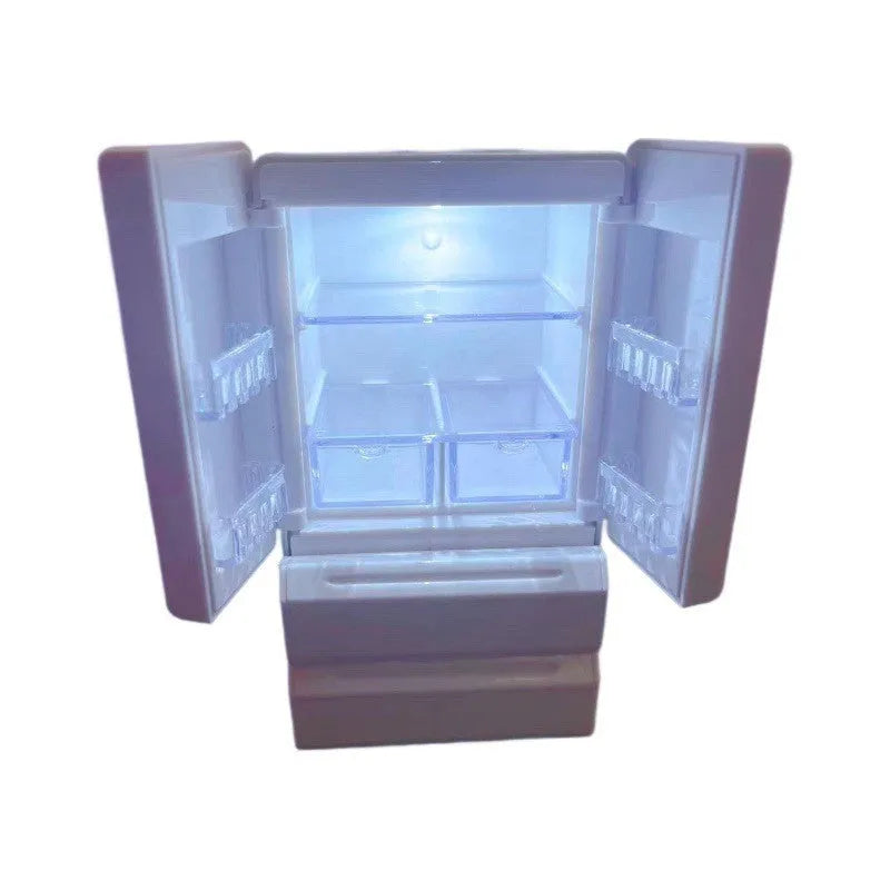 White plastic miniature candy toy model with light-up feature for display collections