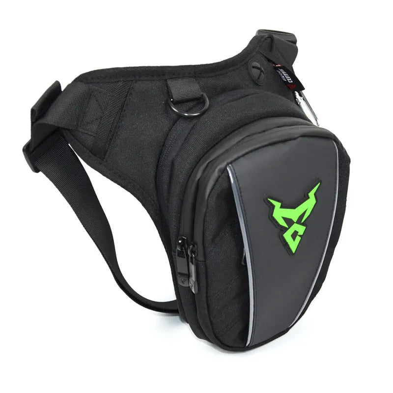 Motorcycle leg bag made of 1200D Oxford cloth in red colour with adjustable straps