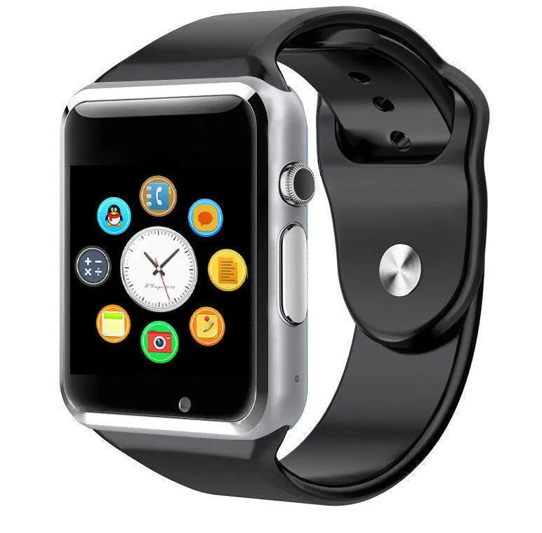 A1 Smart Watch with 1.54-inch display showing multiple colour options including black, silver, white, gold, pink, red, green and blue