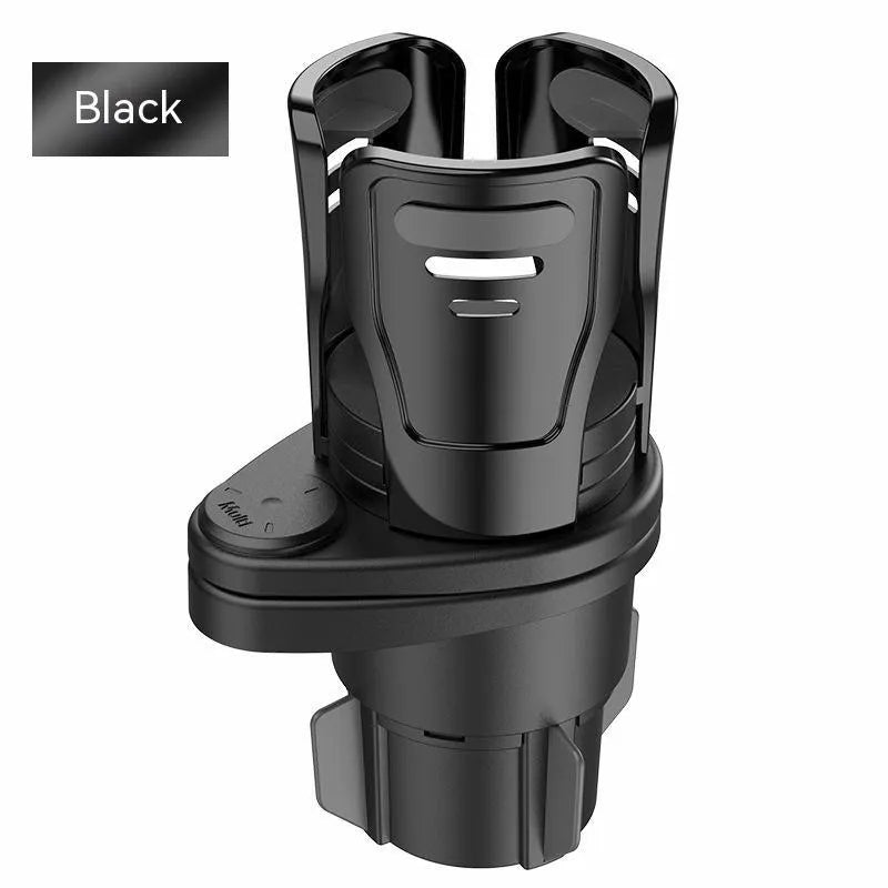 Upgraded universal car cup holder accessory in carbon fibre or matte black ABS plastic