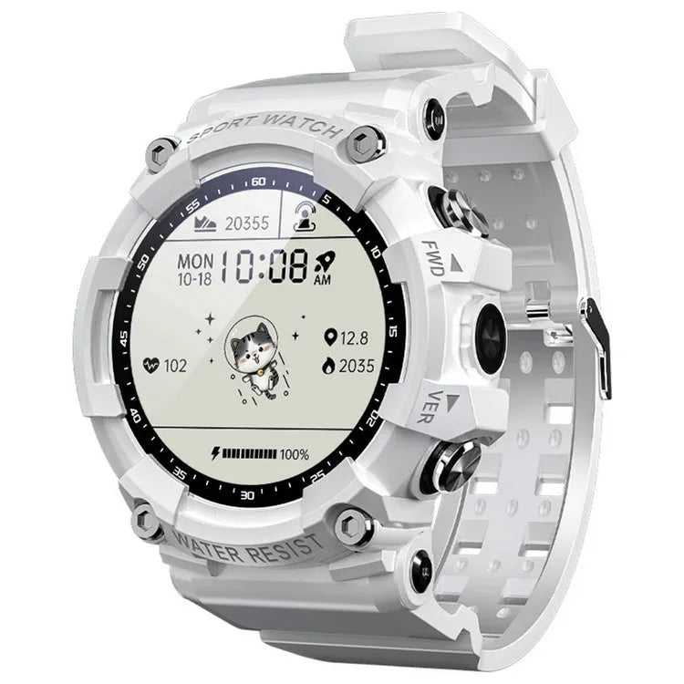 ATTACK 3 IP67 waterproof smartwatch in black, pink, or white with 1.28-inch round display